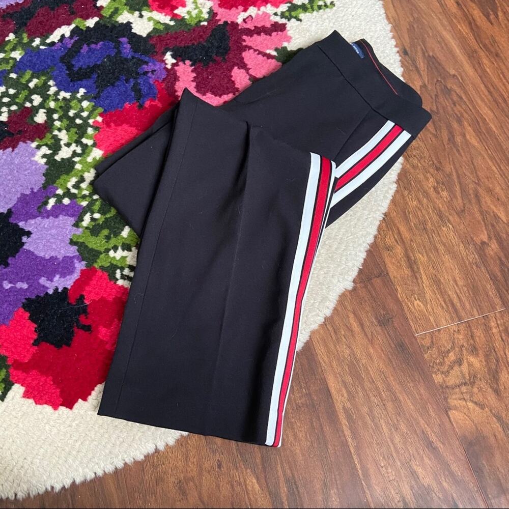 Tommy Hilfiger Black Side Stripe Slim Ankle Pants Size 0